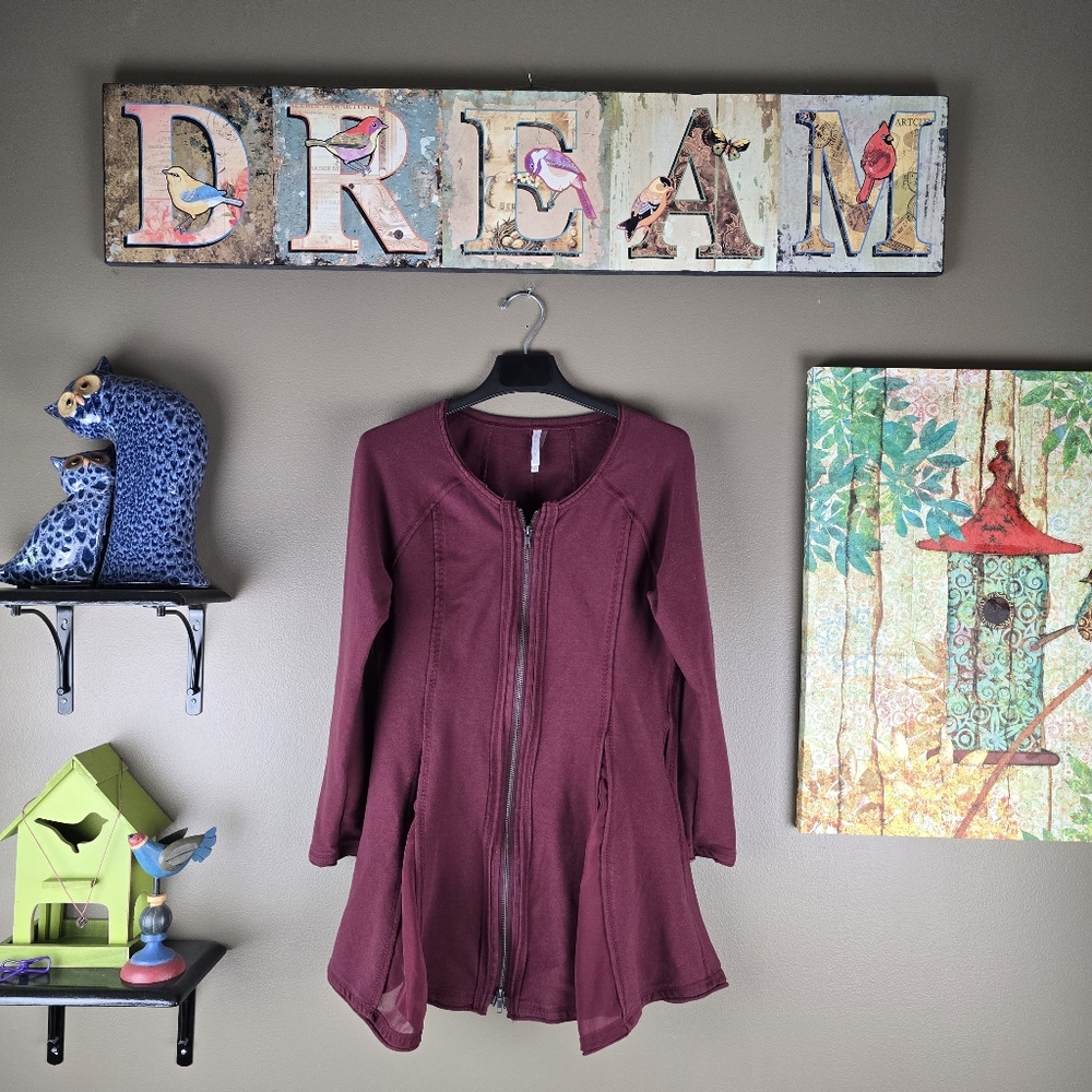 Mur Mur Lagenlook Burgundy Jacket Small